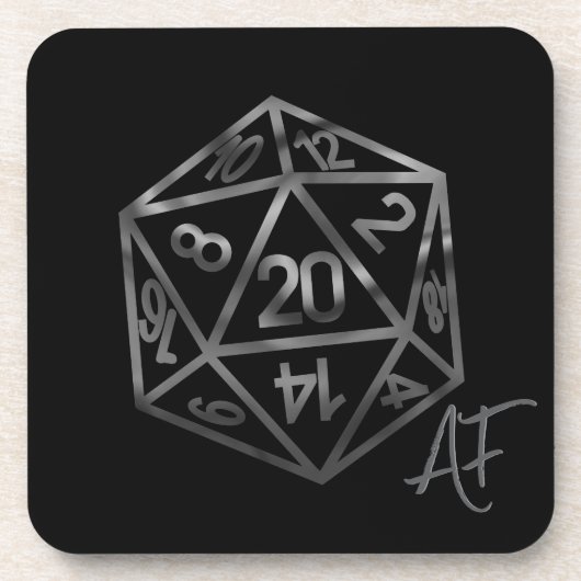 RPG Crit AF | Fantasy tafelblad Retro Gamer Dice Bier Onderzetter (Voorkant)