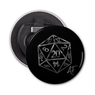 RPG Crit AF   Fantasy tafelblad Retro Gamer Dice Button Flesopener