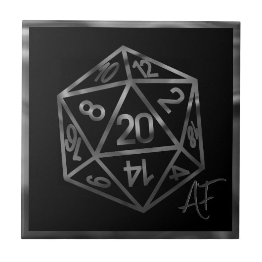 RPG Crit AF | Fantasy tafelblad Retro Gamer Dice Tegeltje (Voorkant)