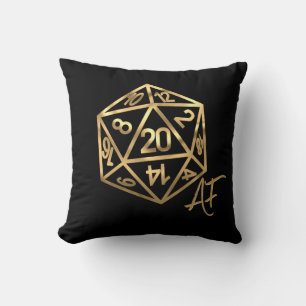 RPG Crit AF Gold Retro Tafelblad Roleplayer Dice Kussen