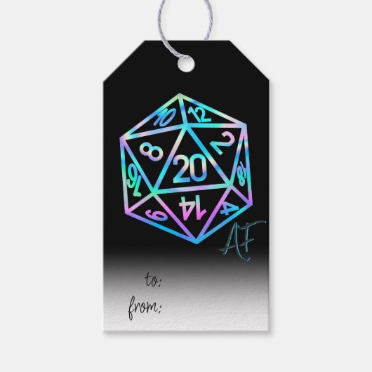 RPG Crit AF | Holo Fantasy tafelblad PnP Gamer Dic Cadeaulabel (Voorkant)