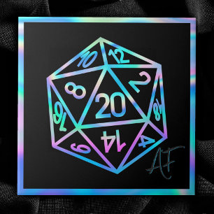 RPG Crit AF   Holo Fantasy tafelblad PnP Gamer Dic Tegeltje