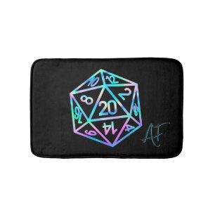 RPG Crit AF   Holo Retro Tafelblad Roleplayer Dice Badmat