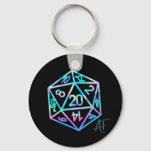RPG Crit AF | Holo Retro Tafelblad Roleplayer Dice Sleutelhanger (Voorkant)