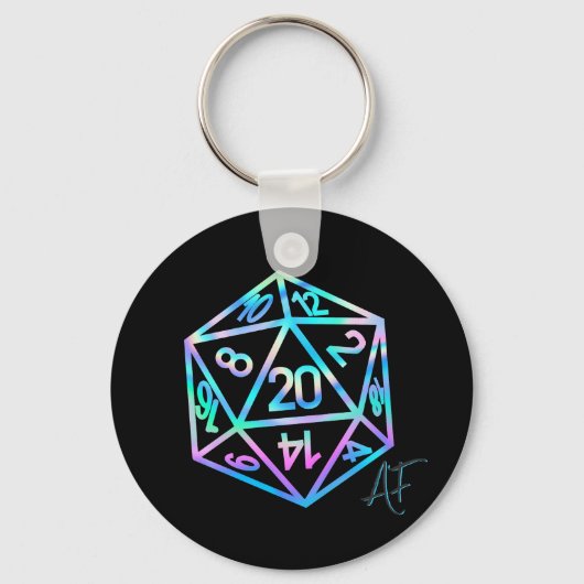 RPG Crit AF | Holo Retro Tafelblad Roleplayer Dice Sleutelhanger (Achterkant)