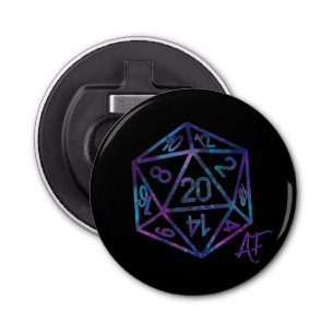 RPG Crit AF   Nebula Fantasy Tafelblad Gamer Dice Button Flesopener