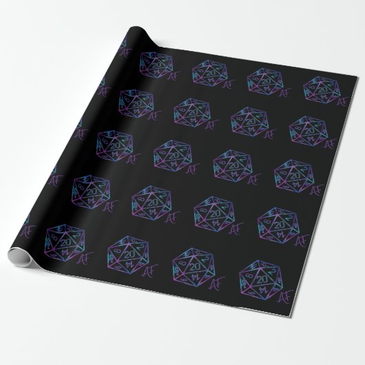 RPG Crit AF | Nebula Fantasy Tafelblad Gamer Dice Cadeaupapier (Uitgerold)