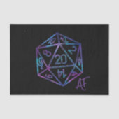 RPG Crit AF | Nebula Fantasy Tafelblad Gamer Dice Tissuepapier (Voorkant)