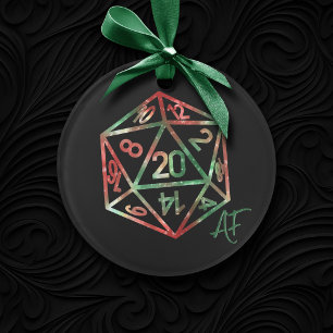 RPG Crit AF XMAS Fantasy Tafelblad Gamer Dice Ornament