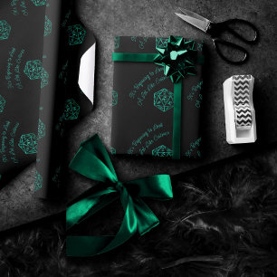 RPG Critmas Blauwgroen groene tafelblad retro ga Cadeaupapier