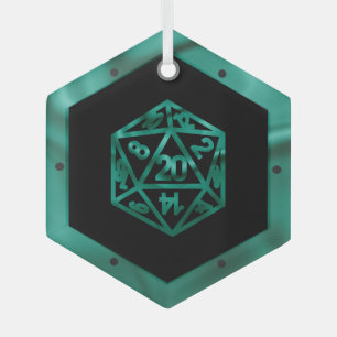 RPG Critmas   Blauwgroen groene tafelblad retro ga Glas Ornament