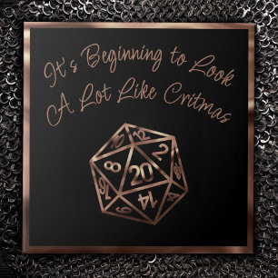 RPG Critmas Copper Fantasy Tafelblad Gamer Dice Tegeltje