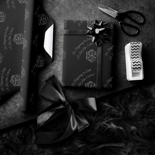 RPG Critmas | Fantasy tafelblad Retro Gamer Dice Cadeaupapier