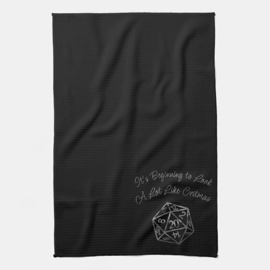 RPG Critmas | Fantasy tafelblad Retro Gamer Dice Theedoek (Verticaal)