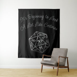 RPG Critmas Fantasy tafelblad Retro Gamer Dice Wandkleed