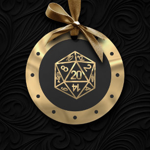 RPG Critmas Gold Retro Tabletop Roleplayer Dice