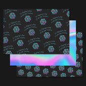 RPG Critmas | Holo Fantasy Tafelblad Gamer Dice Inpakpapier Vel