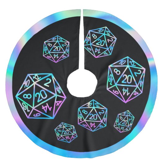 RPG Critmas | Holo Fantasy Tafelblad Gamer Dice Kerstboom Rok (Voorkant)