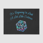 RPG Critmas | Holo Fantasy Tafelblad Gamer Dice Tissuepapier (Voorkant)