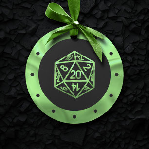 RPG Critmas Lime Green Tafelblad Roleplayer Dice Ornament