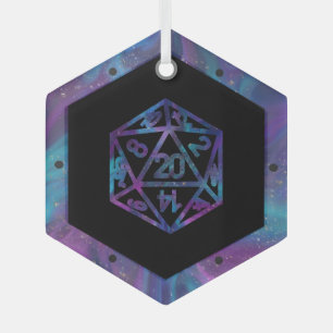 RPG Critmas Nebula Fantasy Tafelblad Gamer Dice Glas Ornament