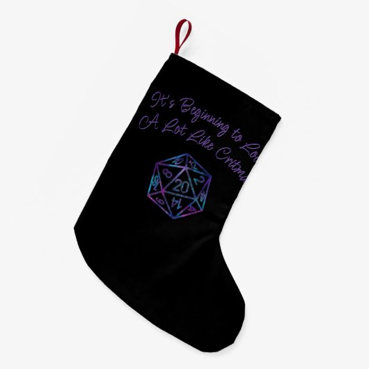 RPG Critmas | Nebula Tabletop PnP Roleplayer Dice Kleine Kerstsok (Voorkant (Hangend))