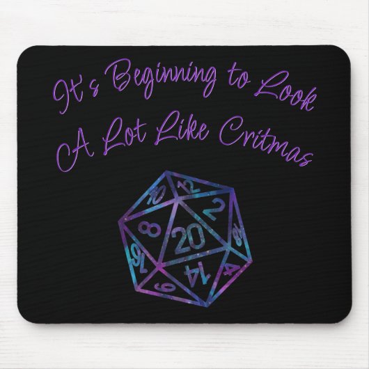 RPG Critmas | Nebula Tabletop PnP Roleplayer Dice Muismat (Voorkant)