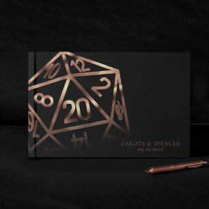RPG Dice Copper Fantasy Retro Tabletop PnP Gamer Gastenboek