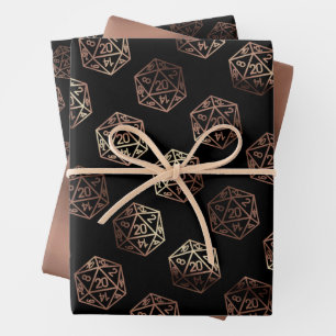 RPG Dice   Copper Fantasy Retro Tabletop PnP Gamer Inpakpapier Vel