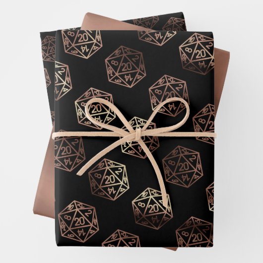 RPG Dice | Copper Fantasy Retro Tabletop PnP Gamer Inpakpapier Vel (In situ)