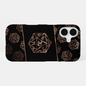 RPG Dice | Copper Fantasy Retro Tabletop PnP Gamer iPhone 16 Hoesje (Achterkant horizontaal)