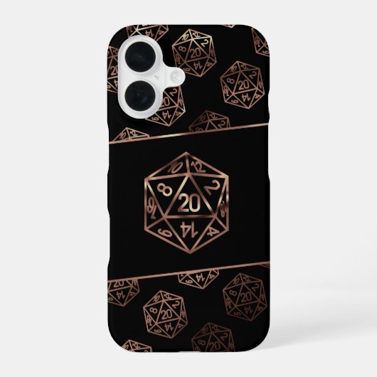RPG Dice | Copper Fantasy Retro Tabletop PnP Gamer iPhone 16 Hoesje (Achterkant)