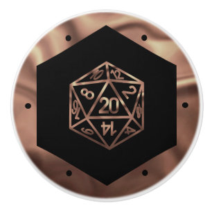 RPG Dice Copper Fantasy Retro Tabletop PnP Gamer Keramische Knop