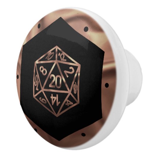 RPG Dice | Copper Fantasy Retro Tabletop PnP Gamer Keramische Knop (Rechts)