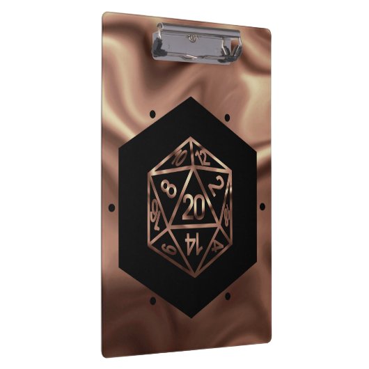 RPG Dice | Copper Fantasy Retro Tabletop PnP Gamer Klembord (Rechts)