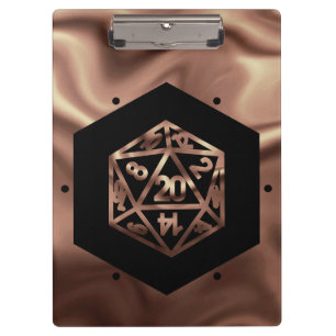 RPG Dice Copper Fantasy Retro Tabletop PnP Gamer Klembord