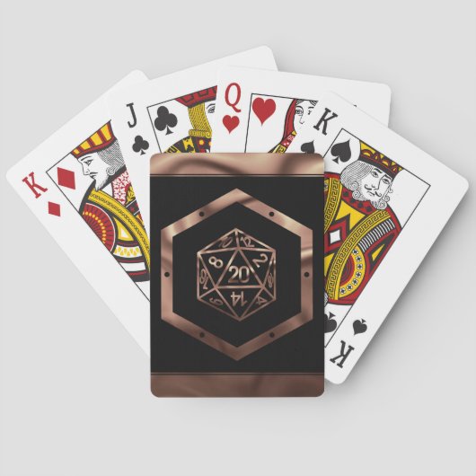 RPG Dice | Copper Fantasy Retro Tabletop PnP Gamer Pokerkaarten (Achterkant)