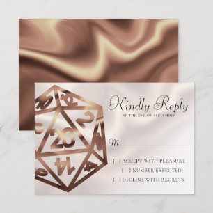 RPG Dice Copper Fantasy Retro Tabletop PnP Gamer RSVP Kaartje