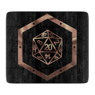 RPG Dice Copper Fantasy Retro Tabletop PnP Gamer Snijplank