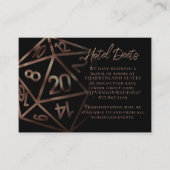 RPG Dice | Copper Fantasy Tabletop Gamer - Gegeven Informatiekaartje (Voorkant)