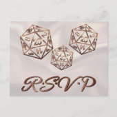 RPG Dice | Copper Fantasy Tabletop Gamer RSVP Uitnodiging Briefkaart (Voorkant)