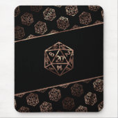 RPG Dice | Copper Fantasy Tabletop Retro PnP Gamer Muismat (Voorkant)
