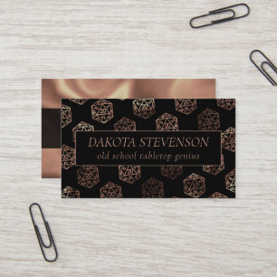 RPG Dice Copper Fantasy Tafelblad Gamer Branding Visitekaartje