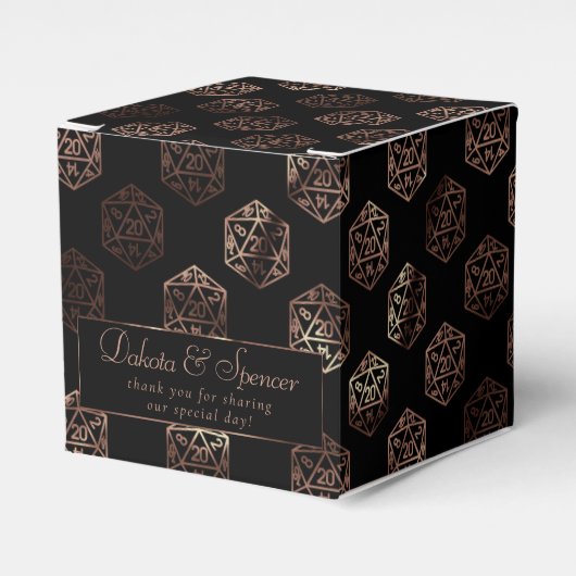 RPG Dice | Copper Fantasy Tafelblad Gamer Custom Bedankdoosjes (Voorkant Zijde)