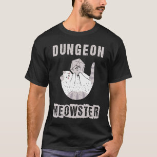 RPG Dice D20 Polyhedral uit Nerdy Dungeon Meowste T-shirt
