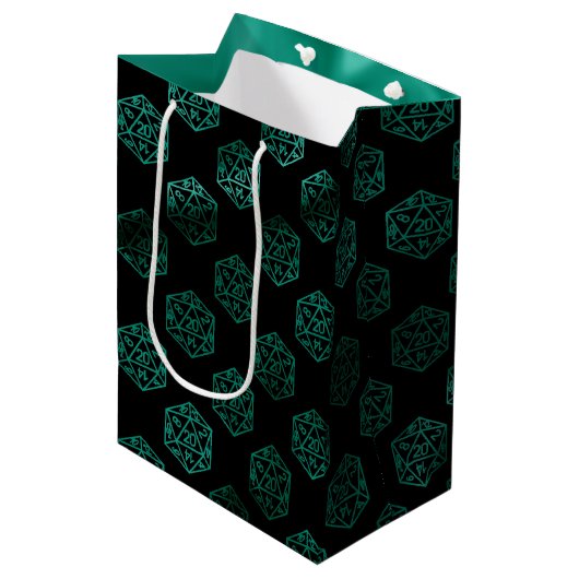 RPG Dice | Emerald Fantasy Retro Tafelblad Gamer Medium Cadeauzakje (Voorkant Gekanteld)