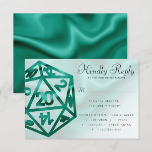 RPG Dice   Emerald Fantasy tafelblad gamer Entree RSVP Kaartje
