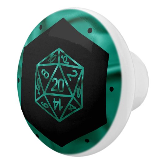 RPG Dice | Emerald Fantasy tafelblad Retro Gamer Keramische Knop (Rechts)