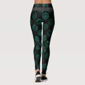 RPG Dice | Emerald Fantasy tafelblad Retro Gamer Leggings (Achterkant)