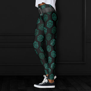 RPG Dice   Emerald Fantasy tafelblad Retro Gamer Leggings